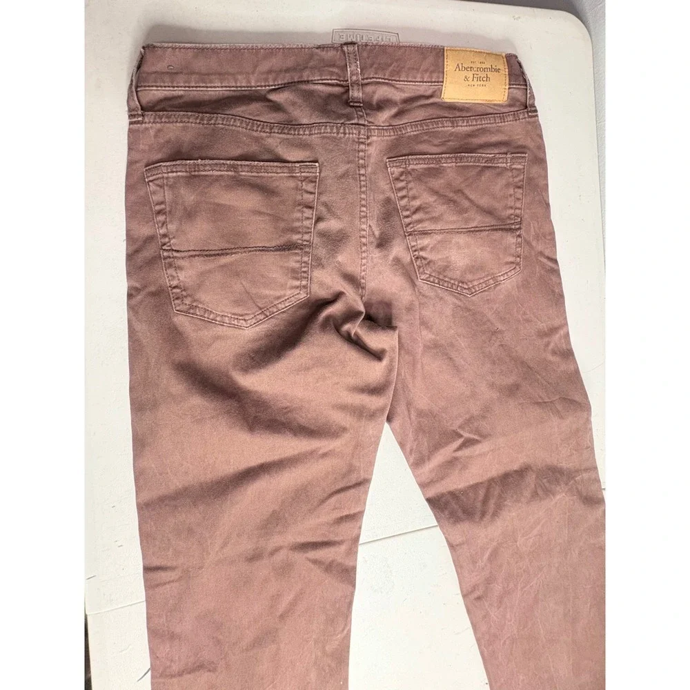 Abercrombie Fitch Mens Brown Straight Leg Pants W31 L34 Casual Everyday